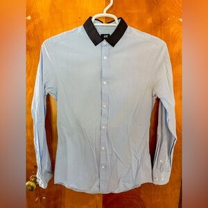 Cotton Stretch Dress Shirt with Contrasting Collar